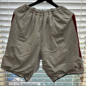 Jordan Men's Athletic Shorts in White and Red